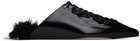 Simone Rocha Black Pointed-Toe Faux-Fur Slippers