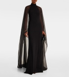 Ralph Lauren Collection Tilly caped jersey gown