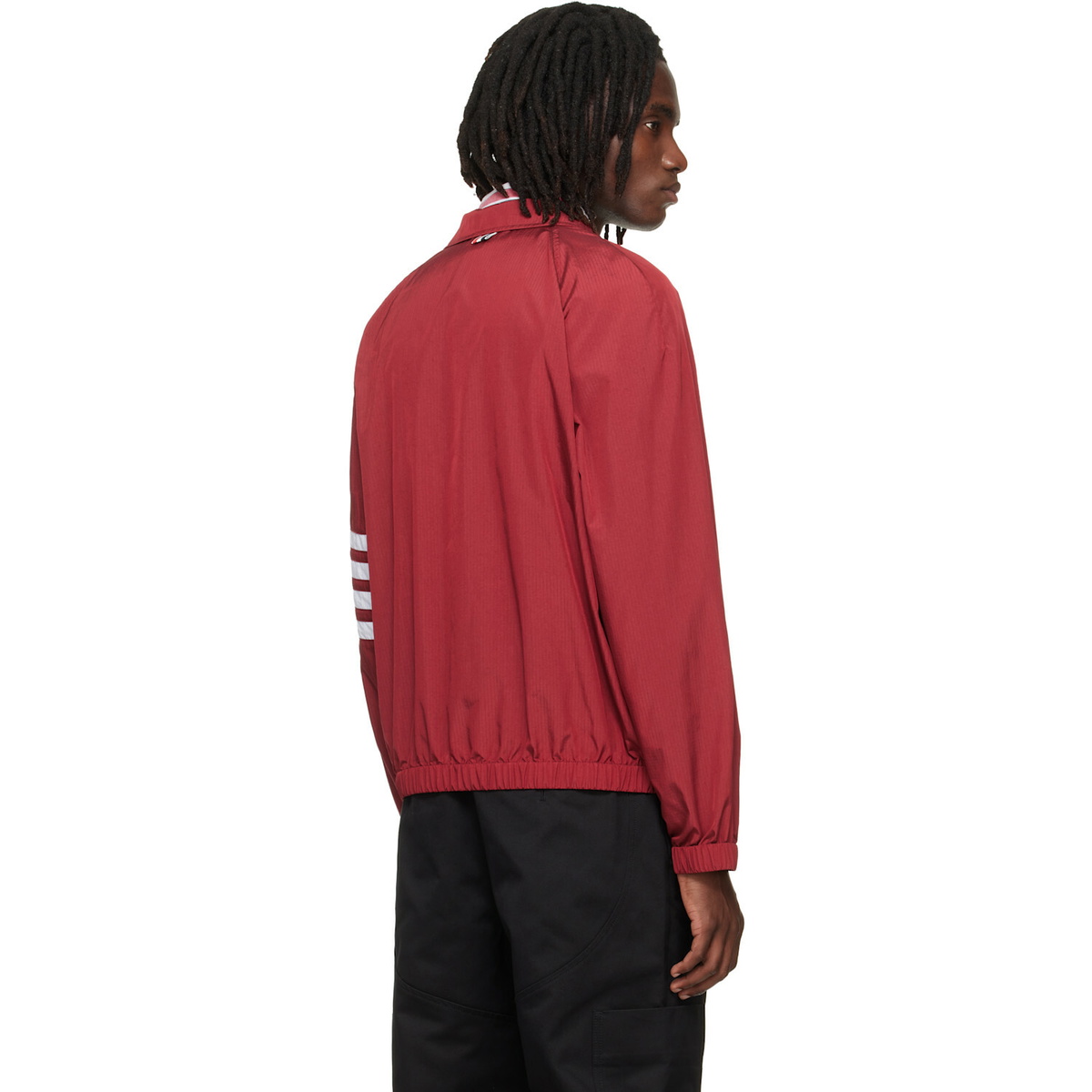 Thom Browne Red Ripstop Raglan Coach Jacket