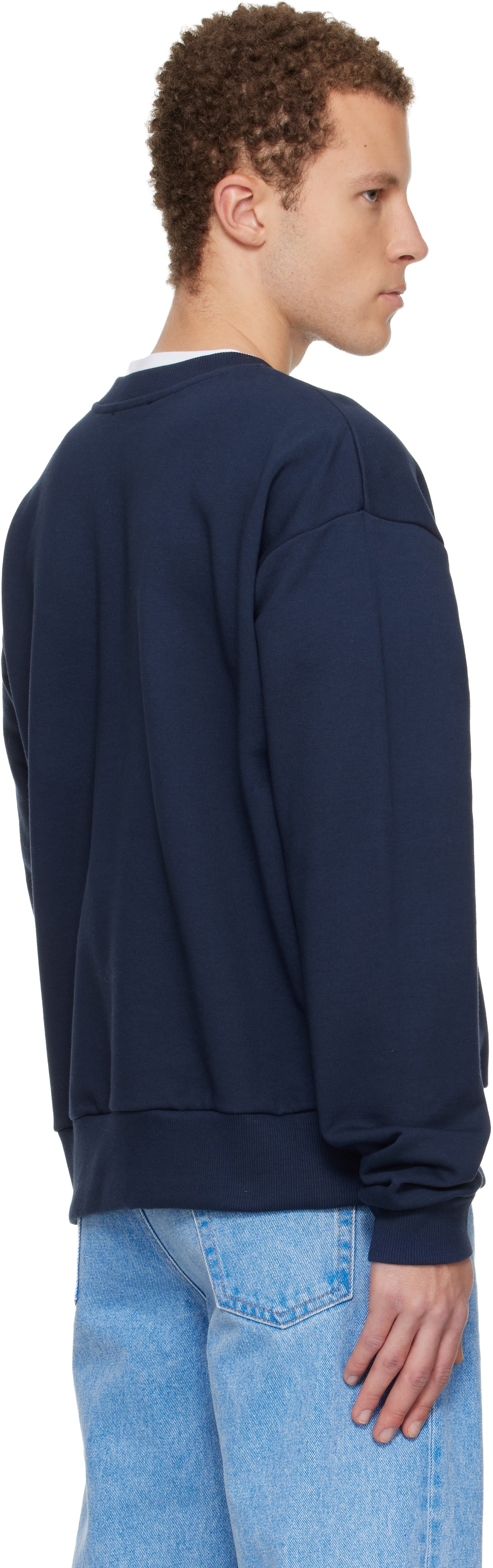 Marni Navy Logo Patch Sweatshirt