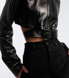 Balenciaga Belted cropped leather jacket
