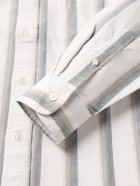ADSUM - Button-Down Collar Striped Cotton Oxford Shirt - White