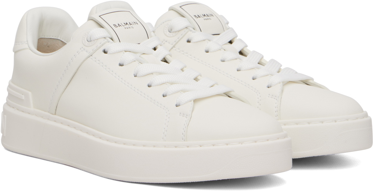 Balmain White B-Court Sneakers