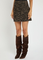 Blaze Milano Coci Bouclé Mini Skirt Brown