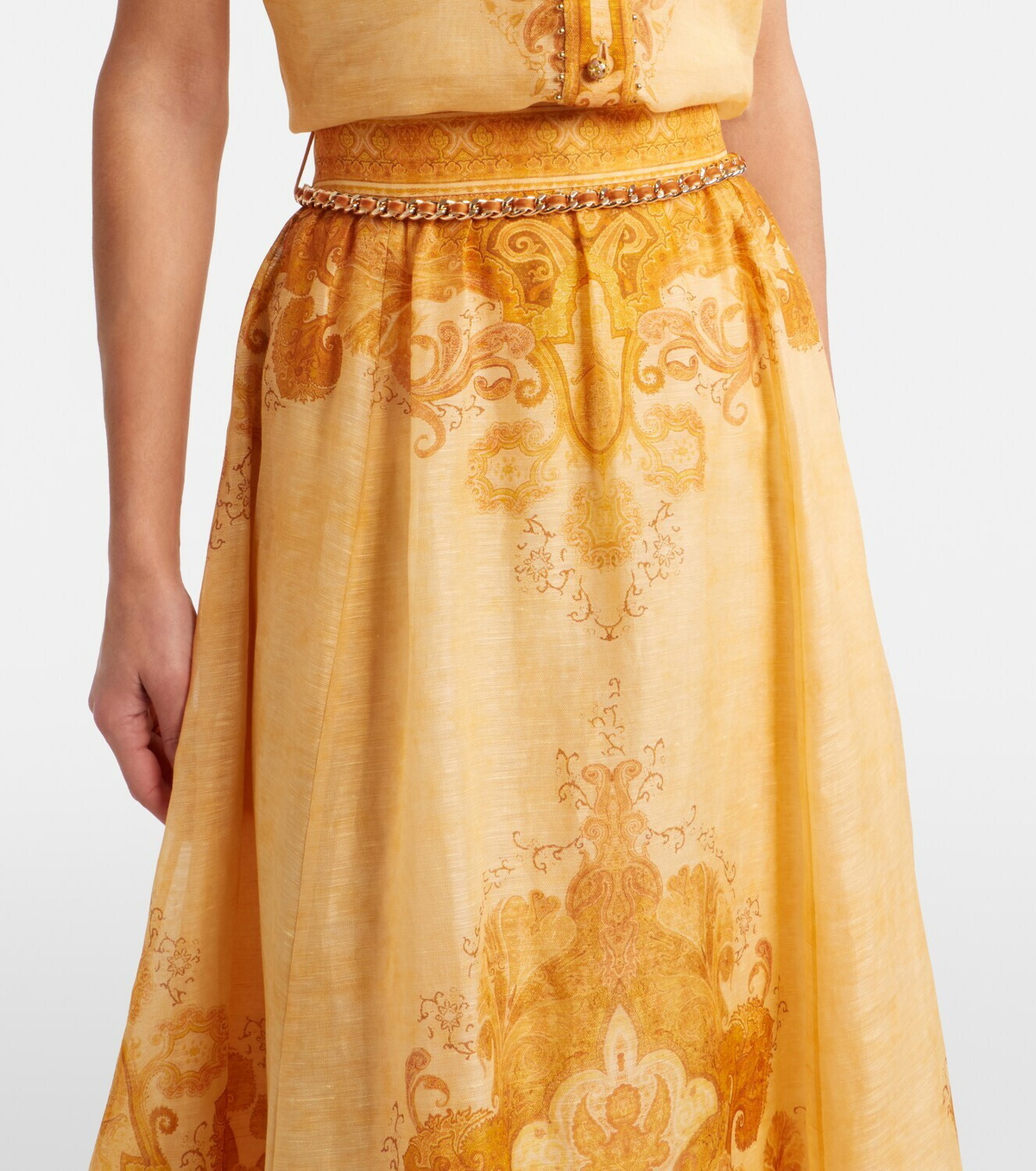 Zimmermann Como printed linen and silk maxi skirt