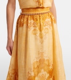 Zimmermann Como printed linen and silk maxi skirt