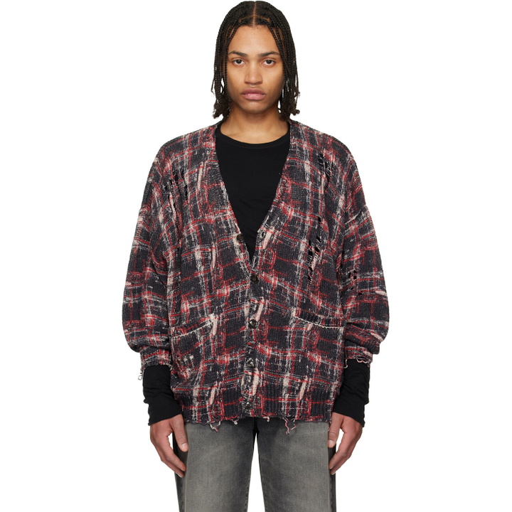 Photo: R13 Black & Red Printed Oversized Cardigan