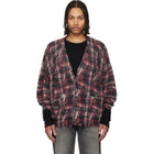 R13 Black & Red Printed Oversized Cardigan
