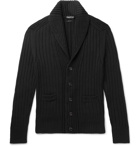 TOM FORD - Shawl-Collar Ribbed Wool Cardigan - Men - Black