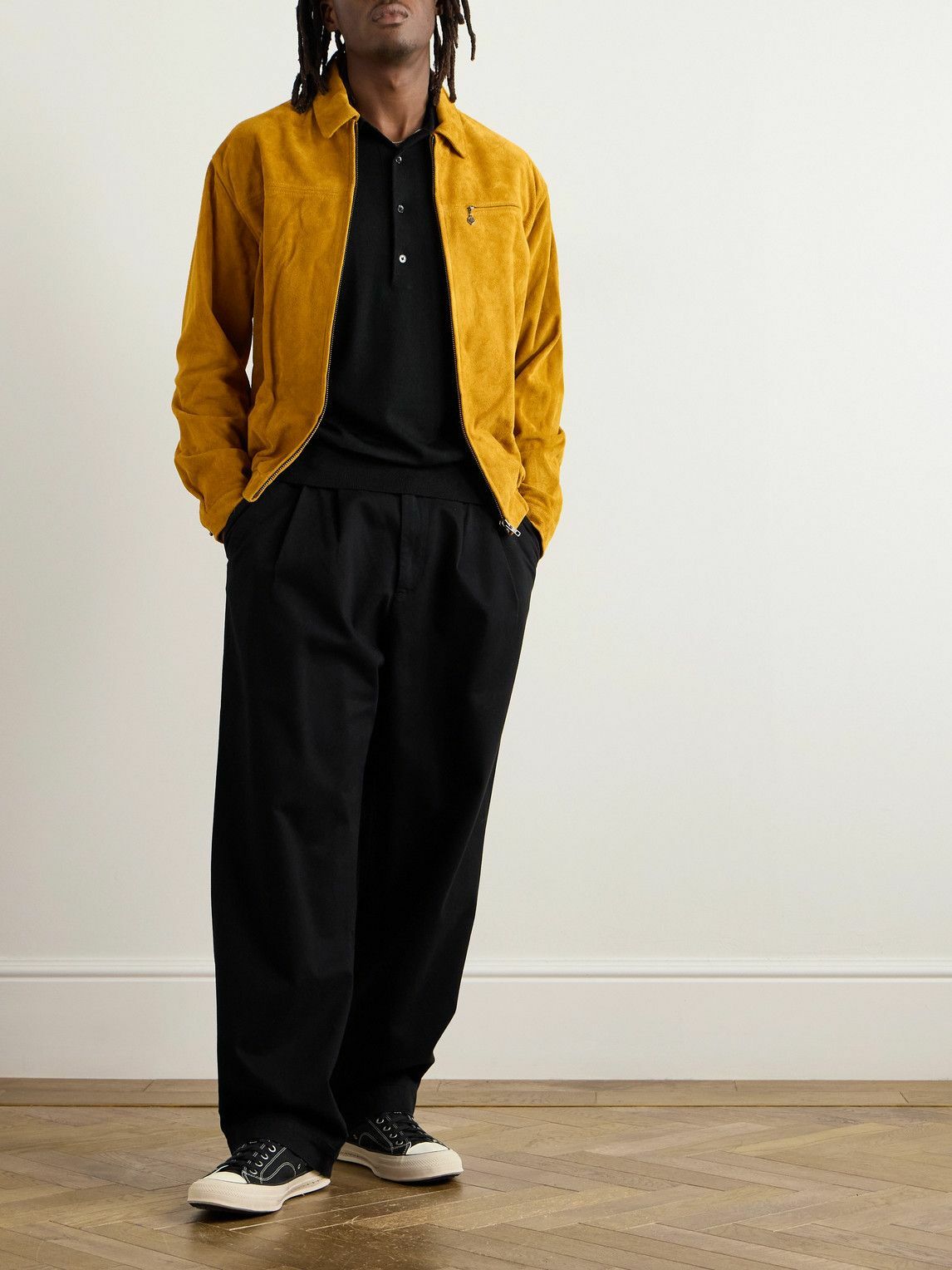 thisisneverthat - Panelled Suede Harrington Jacket - Orange 