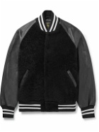 Golden Bear - The Albany Shearling and Leather Bomber Jacket - Black