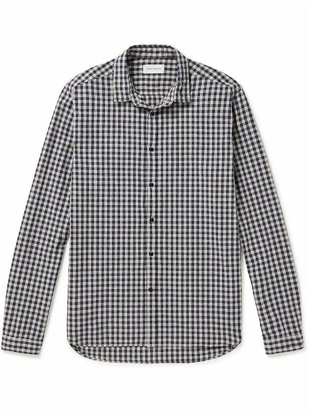 Photo: Oliver Spencer - Clerkenwell Checked Cotton and Linen-Blend Shirt - Blue