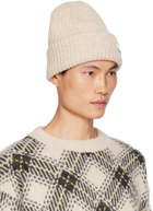 GANNI Beige Rib Beanie