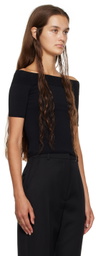 Alexander McQueen Black Off-The-Shoulder T-Shirt