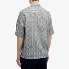 Officine Generale Men's Officine Générale Eren Geomatric Print Vacation Shirt in Grey/White