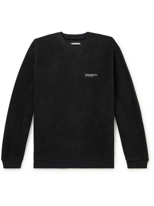 Photo: Neighborhood - Logo-Embroidered Fleece Sweatshirt - Black