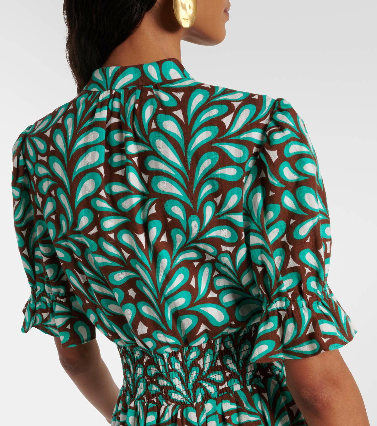 DVF ワンピース Erica printed cotton midi dress952478 DIANE VON FURSTENBERG Erica printed stretch-cotton poplin