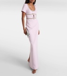 Self-Portrait Crystal-embellished crêpe gown