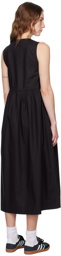 GANNI Black A-Line Midi Dress