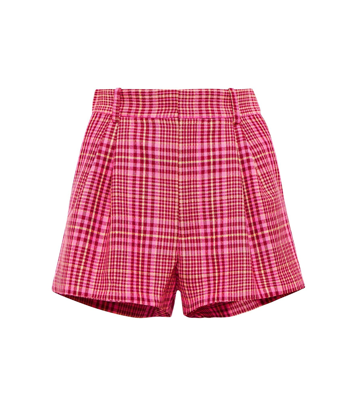 Area Checked woolblend highrise shorts AREA