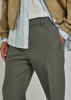 Ami Paris Straight-leg Wool Trousers Charcoal