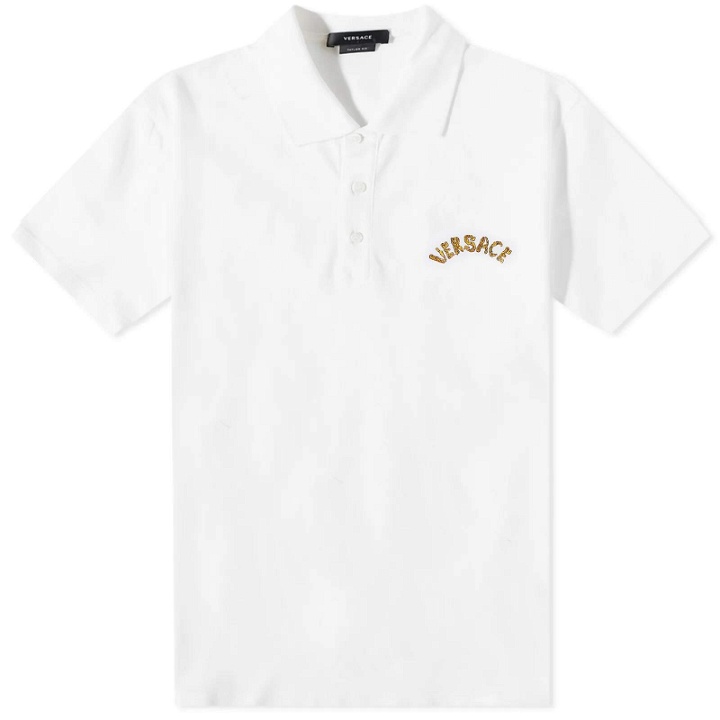Photo: Versace Men's Logo Polo Shirt in White