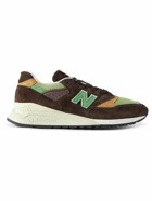 New Balance - 998 Mesh-Trimmed Suede and Leather Sneakers - Brown