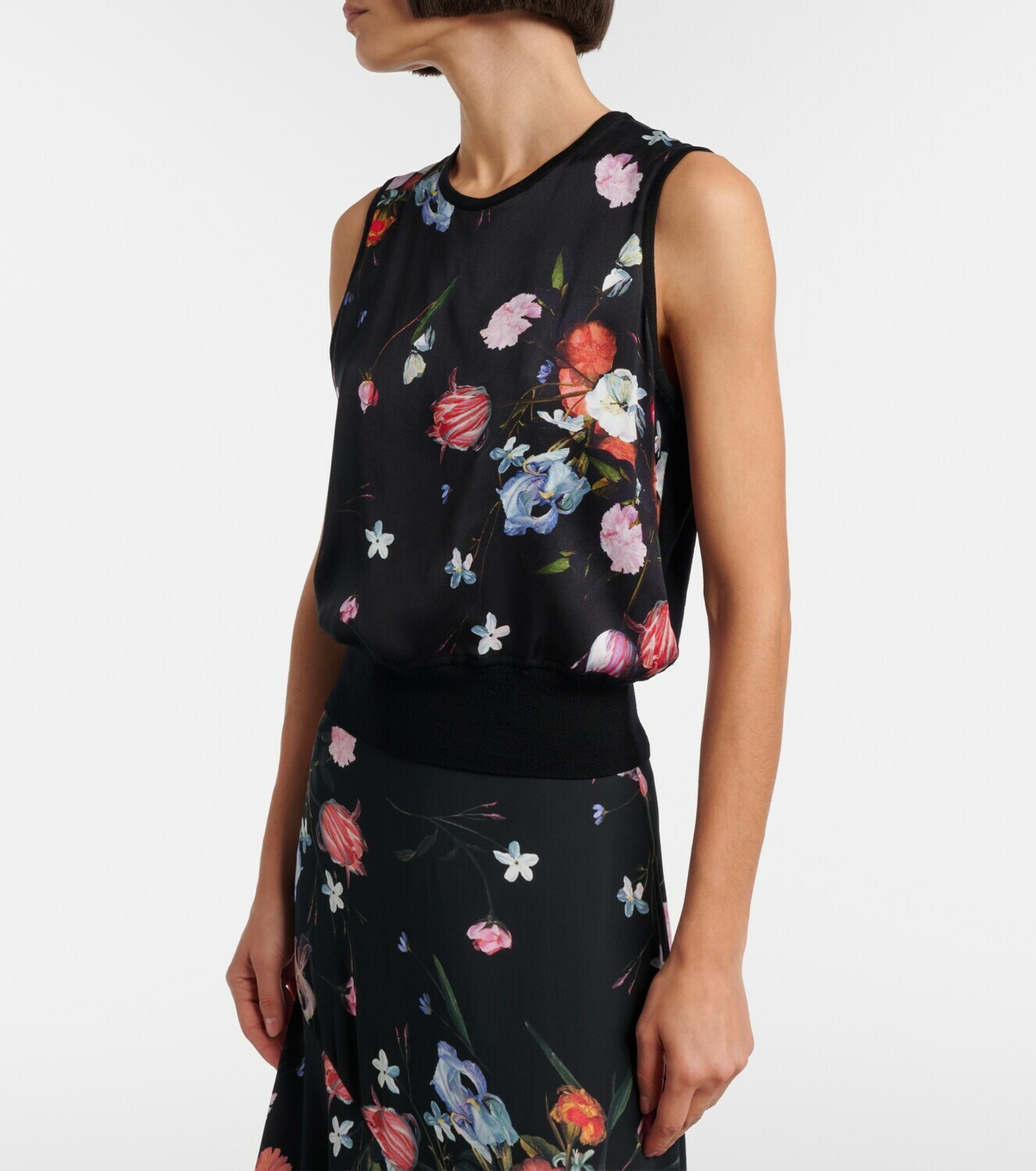 Erdem Floral printed wool top