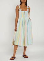 Free People Primavera Stripe Cotton Midi Dress Blue