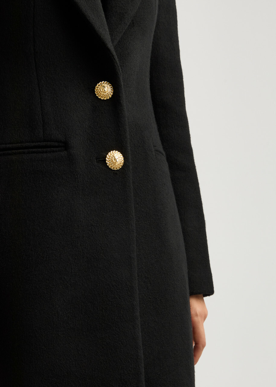 Balmain Wool and Cashmere-blend Coat Black Balmain