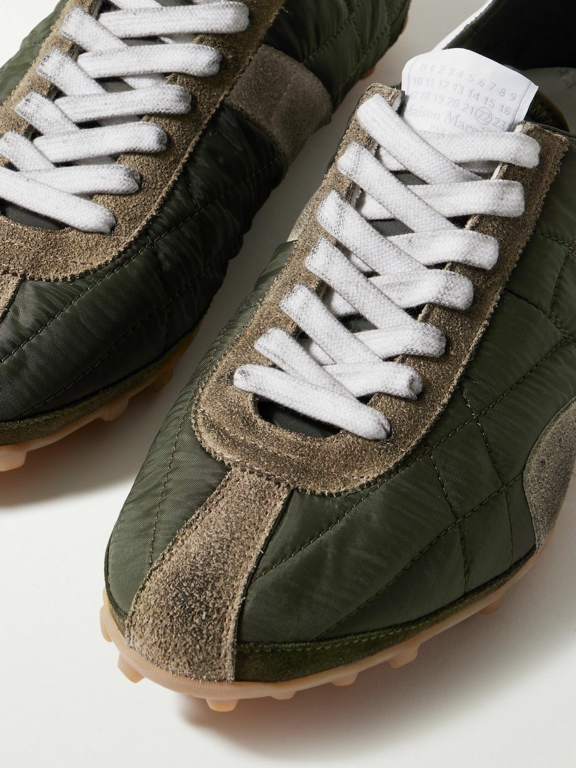 Maison Margiela - Sprinters Leather and Suede-Trimmed Nylon Sneakers - Green