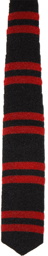 Our Legacy Black & Red Knitted Frat Neck Tie