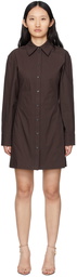 Victoria Beckham Brown Fitted Shirt Mini Dress