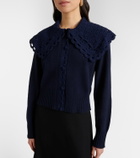 Erdem Crochet-trimmed wool-blend cardigan