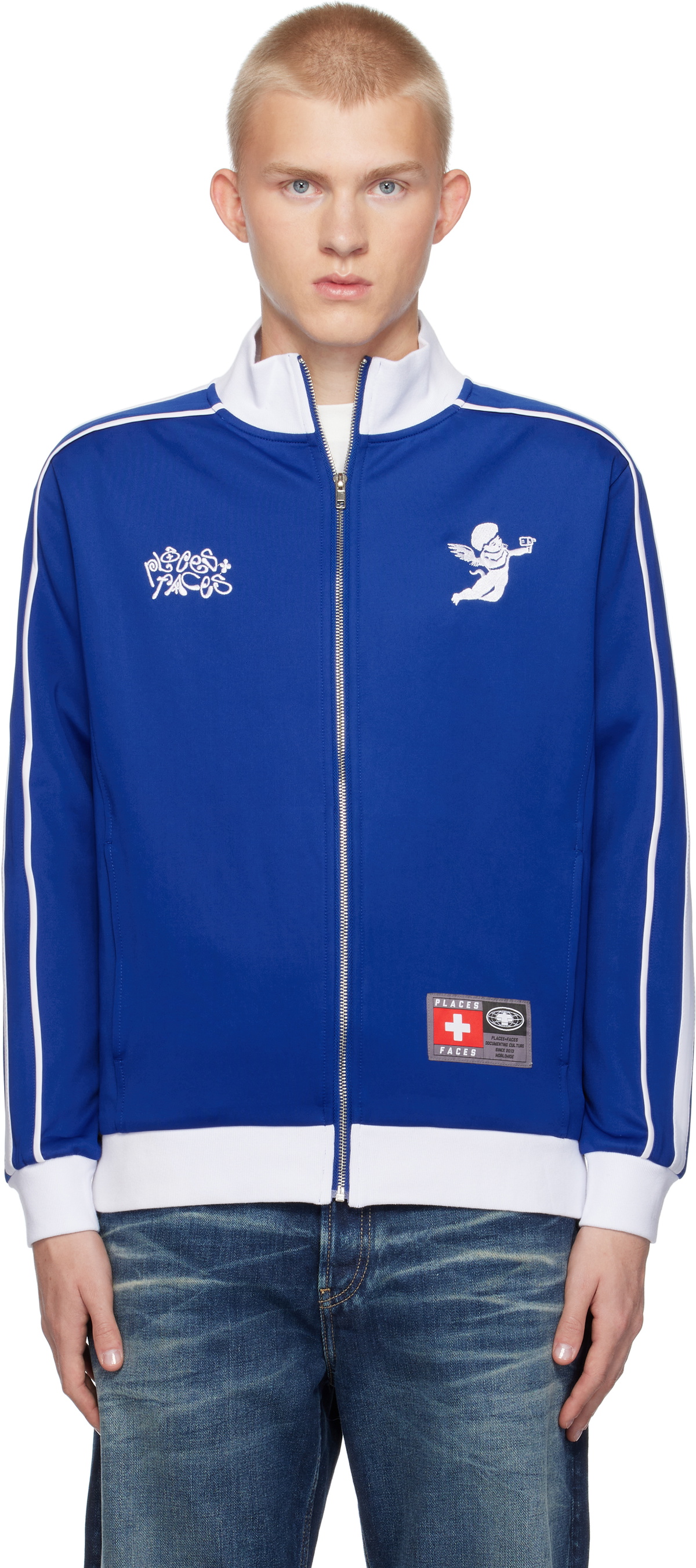 PLACES+FACES Blue 'P+F' FC Track Jacket