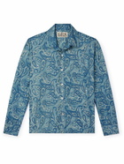 Kartik Research - Camp-Collar Paisley-Print Silk Shirt - Blue