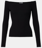 Courrèges Off-shoulder ribbed-knit top