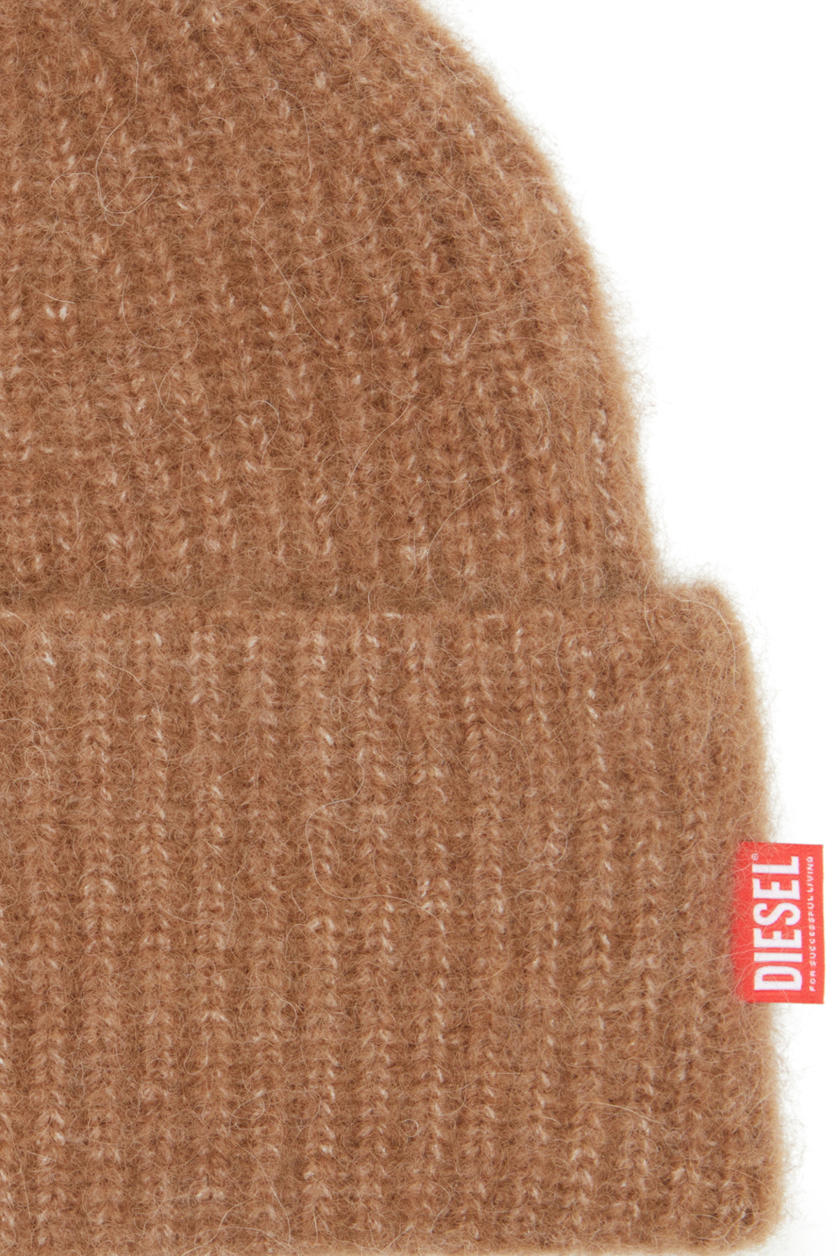 Diesel Ribbed alpaca beanie - Knit caps - Unisex - Brown