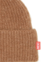 Diesel Ribbed alpaca beanie - Knit caps - Unisex - Brown
