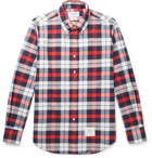 Thom Browne - Button-Down Collar Checked Cotton-Flannel Shirt - Red