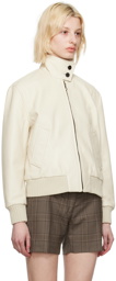 Ernest W. Baker Off-White Harrington Leather Jacket