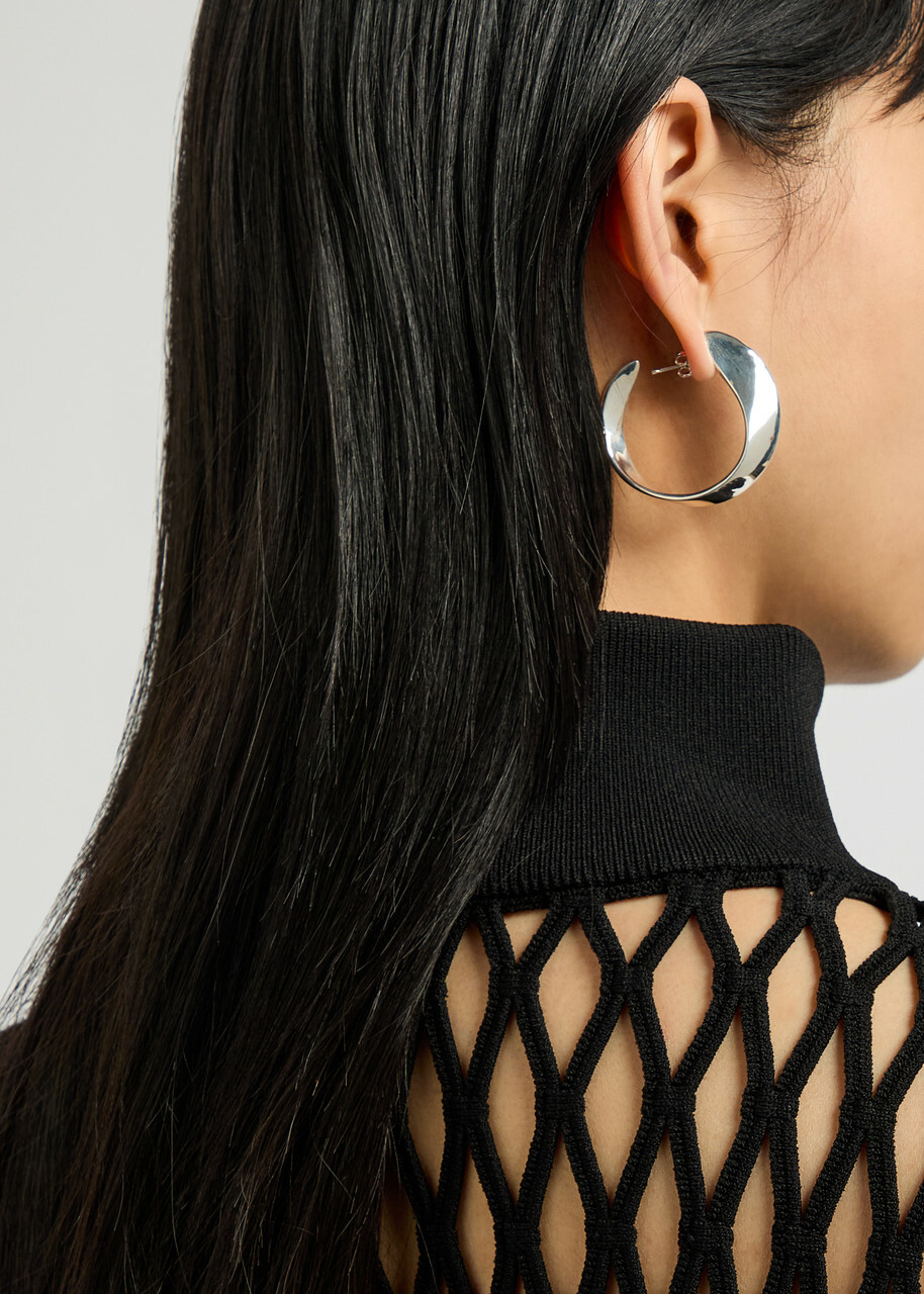 Agmes Daphne Sterling Silver Hoop Earrings - One Size