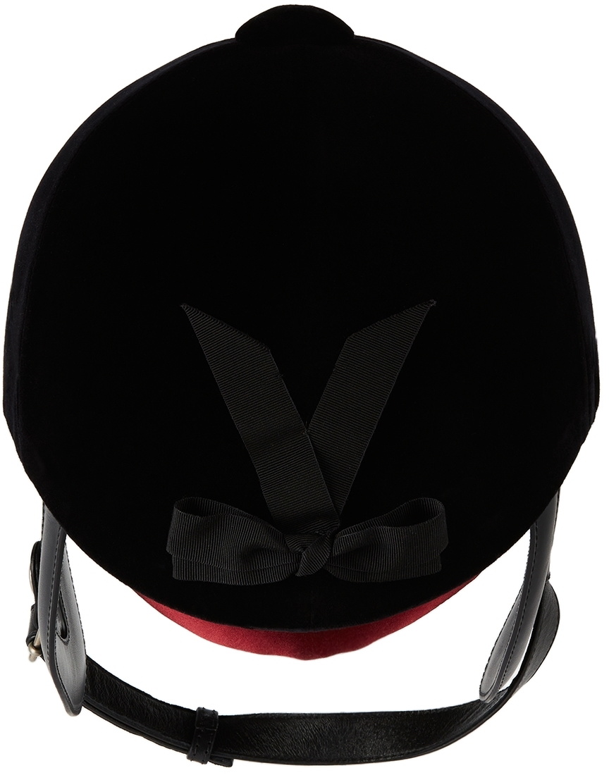 GUCCI Equestrian Leather-Trimmed Cotton-Velvet Helmet for Men