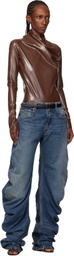 Mugler Black Smooth Leather Belt