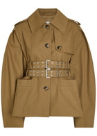 Ganni Belted Canvas Trench Jacket Light Brown