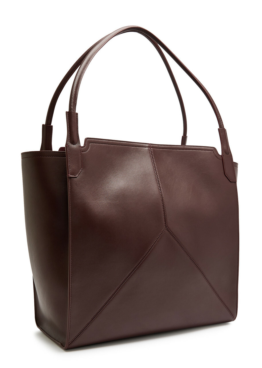 Victoria Beckham Victoria Panelled Smoothed Leather Tote - Burgundy - One Size