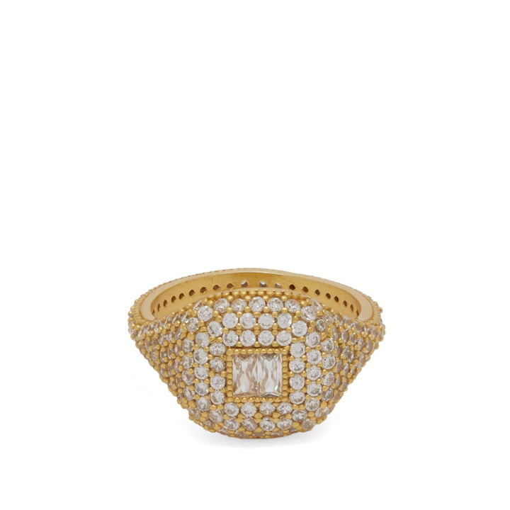 Photo: Crystal Haze Women's DNA Baguette Signet Ring in Gold 