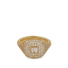 Crystal Haze Women's DNA Baguette Signet Ring in Gold 