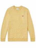 Maison Kitsuné - Logo-Appliquéd Cotton-Jersey Sweatshirt - Yellow