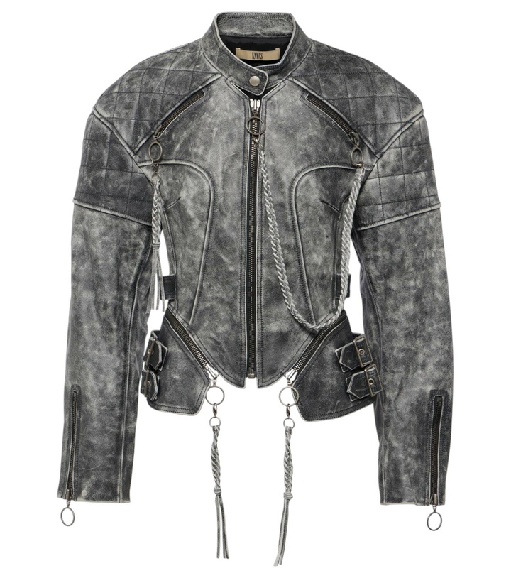 Photo: KNWLS Chain-detail leather jacket
